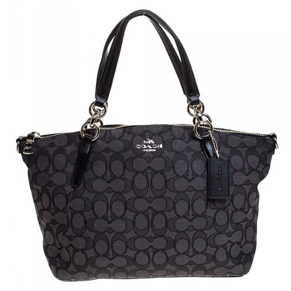 Coach Black Monogram Canvas Small Kelsey